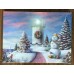 Картина с LED подсветкой: маяк среди снега, выполненная на холсте